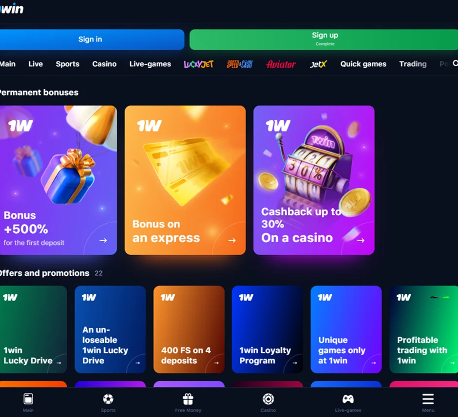 1win casino app